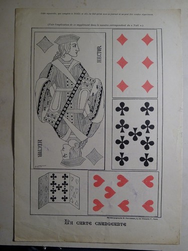 Gravure xix jeu carte - xix, de